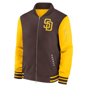Vestes de Baseball en Satin Authentique Veste Bomber Vintage Full-Zip Col Montant Collection Hiver Dugout Sports Clubs Dyed - Product Image 5