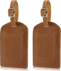 Étiquette de bagage en cuir Étiquettes d'identification de voyage avec sangle en cuir réglable gravée personnalisée avec nom et initiale de monogramme personnalisé - Product Image 1