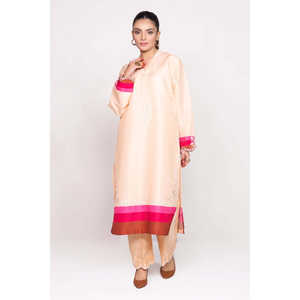 Chemise en satin pour femme, artisanat de couture, soie brute imprimée et brodée, modèle WGK-RSS-PE-2088 - Product Image 3