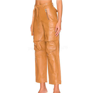 Pantalones de Mujer de Cuero 100% Genuino de Alta Calidad, Diseño y Logotipo Personalizados, Pantalones de Piel de Oveja en Oferta, Precio de Mayoreo - Product Image 4