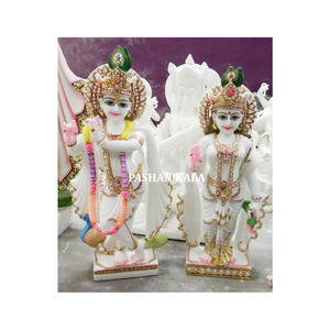 Handmade đẹp bằng đá cẩm thạch trắng radha <span class=keywords><strong>krishna</strong></span> <span class=keywords><strong>murti</strong></span> cho giá rẻ số lượng lớn Số lượng với tay nghề xuất khẩu và Nhà cung cấp - Product Image 1