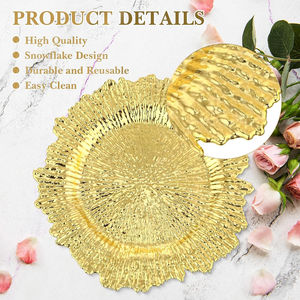 Platos decorativos de mesa Platos de cargador Placemats de diseño de flora Perfectos para uso diario u ocasiones especiales Platos formales - Product Image 3