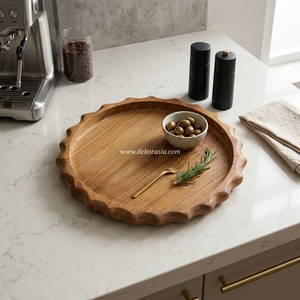 Ensemble de vaisselle en bois personnalisé en gros, bols décoratifs, saladier, service alimentaire, vaisselle personnalisée, logo sur mesure pour fêtes - Product Image 5