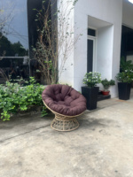 Chaise pivotante en poly rotin au design moderne avec coussin Livraison rapide Balançoire de jardin pour mobilier d'extérieur pour balançoires de patio