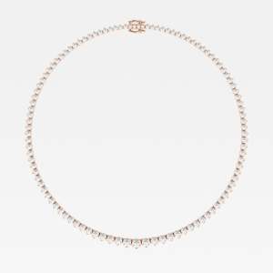 18K Gold Tennis Necklace with Round Cut Moissanite Diamond Elegant Diamond Necklaces - Product Image 6