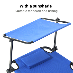 เก้าอี้ชายหาด HOMFUL 2-in-1 แบบมีล้อพับได้ พร้อมหลังคาบังแดด - Product Image 2