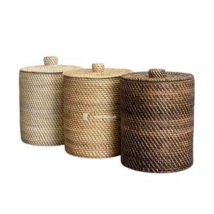 Cesto de Lavandería de Mimbre Tejido con Diseño Bohemio, Multicolor, Sostenible, Organizador de Mimbre para el Hogar, para Lavandería, para Regalo, Personalizable - Product Image 4