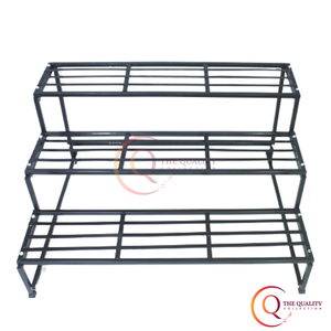 Soporte negro Estante de jardín Maceta grande Estante de planta de hierro Estante de jardín Soporte de exhibición de flores Soporte de metal estilo escalera de 3 niveles - Product Image 4