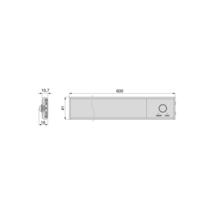 Emuca Kaus 600mm USB lampada da parete a LED ricaricabile con sensore di movimento in plastica e alluminio con sensore di luci anodizzate opache - Product Image 5