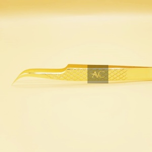 Pince à épiler professionnelle d'extension de cils à poignée diamantée en acier durable de haute qualité pince à épiler Volume russe Plasma - Product Image 5