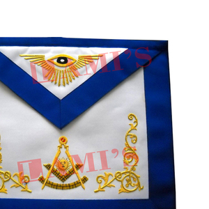 Delantal de oro de dos tonos Past Masters Precio al por mayor Bordado hecho a mano Masonic Regalia Delantal - Product Image 3