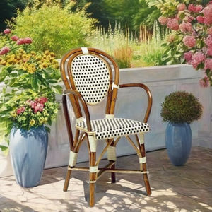 Silla de comedor de ratán minimalista hermosa y cómoda de alta calidad para uso en exteriores para Park Apartment Farmhouse o Villa - Product Image 2