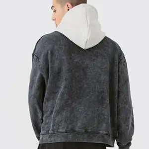 Sweat-shirts personnalisés en coton lourd sans cordon, pull vintage délavé, sweat-shirt pour homme, molleton français, sweat-shirt délavé à l'acide - Product Image 2