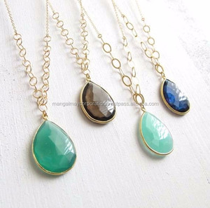 New 10mm Heart Shiny Blue Labradorite Gems <b>Necklace</b> 925 Sterling Silver Gold Plated Bezel Set <b>Long</b> Strand Chain All Included - Product Image 5