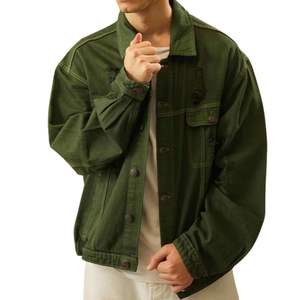 Streetwear décontracté zippé élégant veste en jean à la mode qualité supérieure conception personnalisée vestes en jean coupe ample pour hommes - Product Image 3