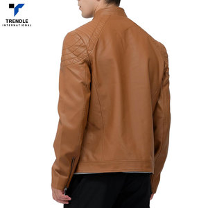 Blousons d'hiver en cuir pour hommes, fabriqués au Pakistan, à col montant fin, avec logo frontal, haute qualité, style urbain, respirants - Product Image 4