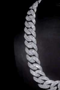 Collier chaîne cubaine de luxe sertie de diamants, plaqué rhodium, moissanite VVS, cadeau orthodoxe hip-hop et fête - Product Image 4