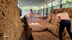 Tapis en fibre de coco écologique de haute qualité Style uni en fibre de coco naturelle avec motif à carreaux tissé Technics Made Vietnam Rouleaux emballés - Product Image 3