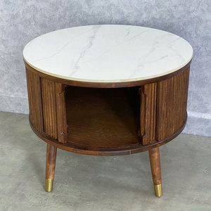 Sliding Door Round Ash Wood <b>Sofa</b> <b>Table</b> with Ash Wood Top Living Room Furniture-TT68259 - Product Image 6