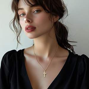 Collar cruzado de estilo Vintage para mujer de plata 925 con collares con colgante de diamante Moissanite (solo colgante) - Product Image 4