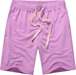 fleece <b>shorts</b> <b>men</b> casual soft cotton fabric elastic waist relaxed fit gym <b>lounge</b> summer wear - Product Image 3