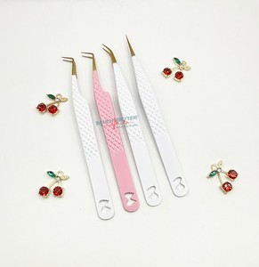 Pinzas para Pestañas de Acero Inoxidable Personalizadas con Orificio en Forma de Corazón, Recubiertas de Pintura Rosa, Pinzas para Pestañas con Punta de Fibra, Logotipo Personalizado - Product Image 6