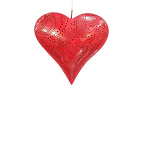 Adornos de corazón colgantes de Metal hechos a mano, árbol decorativo de Navidad, decoración festiva para fiestas - Product Image 2