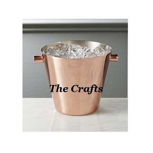 Cubo de hielo martillado de cobre con pinzas, cubo de hielo de forma redonda de tamaño personalizado para uso de vajilla de boda - Product Image 4