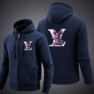 Vêtement de sport pour homme de haute qualité 2025, à capuche zippée, décontracté, streetwear, ample, printemps automne, dessin animé, respirant, polaire 100% coton - Product Image 2