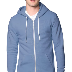 เสื้อมีฮู้ดแบบรูดซิปผ้าขนแกะ20% โพลีเอสเตอร์80% ย้อมสีล้วนสำหรับฤดูหนาว - Product Image 1