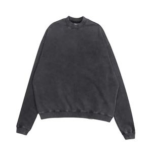 Sudadera de cuello redondo de peso pesado personalizada para hombre, sudadera en blanco, Sudadera de cuello redondo lavado vintage de lana, sudaderas con capucha - Product Image 2