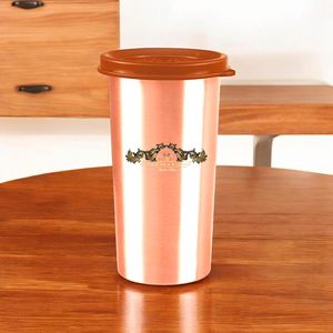 แก้วทองแดงพร้อมภาชนะใส่เครื่องดื่มอายุรเวทผิวเรียบสำหรับระบบย่อยอาหารและปรับปรุงภูมิคุ้มกัน - Product Image 4