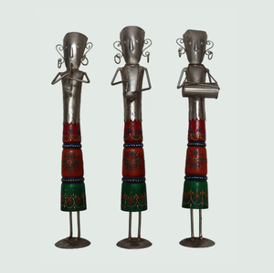 AK Laiton Traditionnel Design Humain Métal Décor De Noël Multi Couleur Fini Ensemble De 3 Pour Décoration De Table/Décor De Noël Accent - Product Image 1