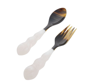 Utensilios de cocina hechos a mano Juego de cubiertos Cuerno Cuchara de ensalada para restaurante y uso en Hotel Herramientas de cubiertos para uso de mesa a granel - Product Image 3