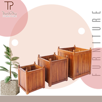 Dapat disesuaikan Pot tanaman gantung kayu ember bunga tembaga dengan kayu Otomatis Stainless Tinting untuk penggunaan luar ruangan Rumah & Taman