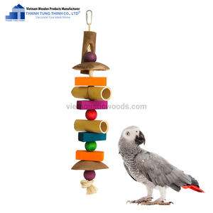 Jouet en bois naturel de haute qualité pour perroquet, jouet pour animaux de compagnie, Vietnam - Product Image 4