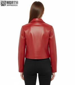 Veste d'hiver en cuir véritable pour femmes tissu de toile respirante Service OEM personnalisable en gros - Product Image 2