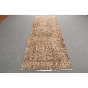 Tapis turc 3,3x8,5 pi (100x260 cm), tapis vintage à imprimé animal brun - Product Image 1