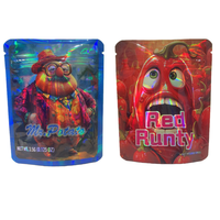 Sachets Doypack Personnalisés Imprimés Holographiques Découpés à l'emporte-pièce 3,5g pour Exotiques, Fleurs, Bonbons, Céréales, Recyclables, avec Fermeture Éclair Sécurisée pour Enfants - Lot