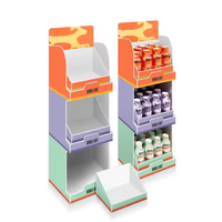 Présentoirs de magasin de détail de vente chaude Stands de papeterie Notebook & Pen Présentoirs de sol en carton