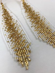 <b>Handmade</b> Multicolor Nation Bohemian Style Seed Bead <b>Earrings</b> Long Beaded Tassel <b>Earrings</b> - Product Image 5