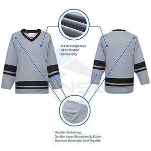 Jersey de Hockey sobre Hielo al por Mayor, Serie de Práctica, Jersey de Hockey de Liga en Blanco, 100% Poliéster, Ropa Deportiva, Diseño Personalizado Disponible - Product Image 5