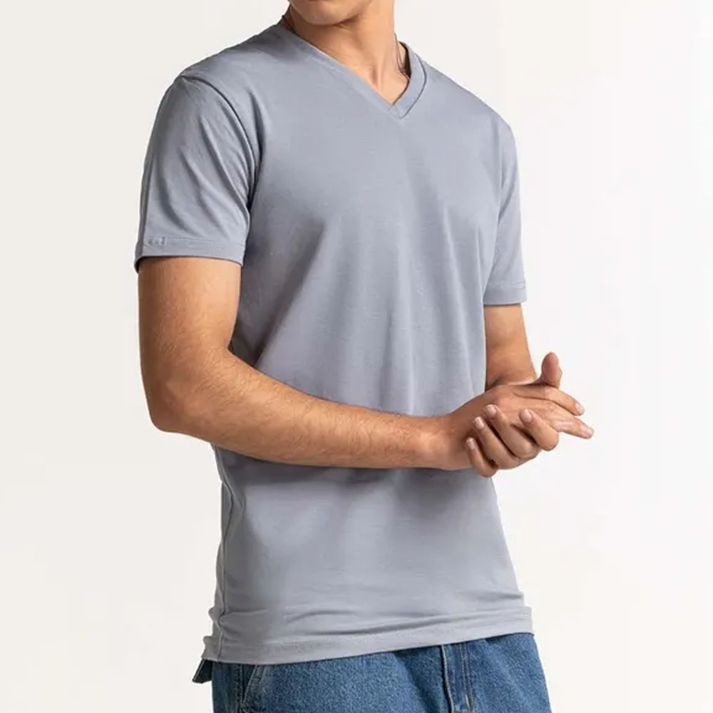 Men's Short-Sleeved v-shape neck T-Shirts Baseball Design Summer Trend-100%  Cotton Wholesale Blank Custom Shirts Worsted Fabric, image size:1000x1000