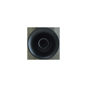 Juego de Taza y Plato de Café de Porcelana Premium Bonna Notte Gourmet de 12 cm - Plato de Servir Negro Mate Moderno y Minimalista - Product Image 1