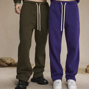 Pantalon imprimé brodé personnalisé de haute qualité Streetwear pantalon pour hommes unisexe surdimensionné en coton polaire à cordon de serrage - Product Image 5