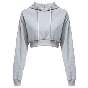 Sweats à capuche courts personnalisés OEM pour femmes, hauts courts de haute qualité, couleur unie, décontractés, surdimensionnés, épaules tombantes, sweats à capuche pour femmes - Product Image 6