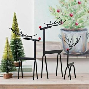 Sculpture de renne en or Vaisselle Showpiece Modèles pour la décoration de Noël Vente chaude Accent de renne en métal fait à la main - Product Image 6