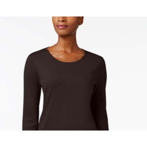 Maglia a Maniche Lunghe in Cotone Pima per Donna Charter Club, Nera, Taglia Media - Product Image 2