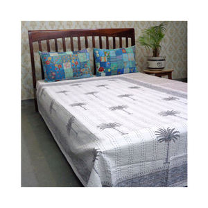 100% algodón Kantha tiro edredón hecho a mano bloque impreso bordado elegante hogar decorativo doble manta venta limitada - Product Image 1