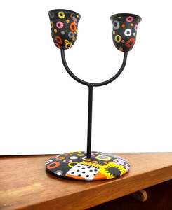 Bougeoir Outlook or peint finition personnalisé trois bougeoirs support cône décor métal or bougeoirs ensemble mariage - Product Image 6